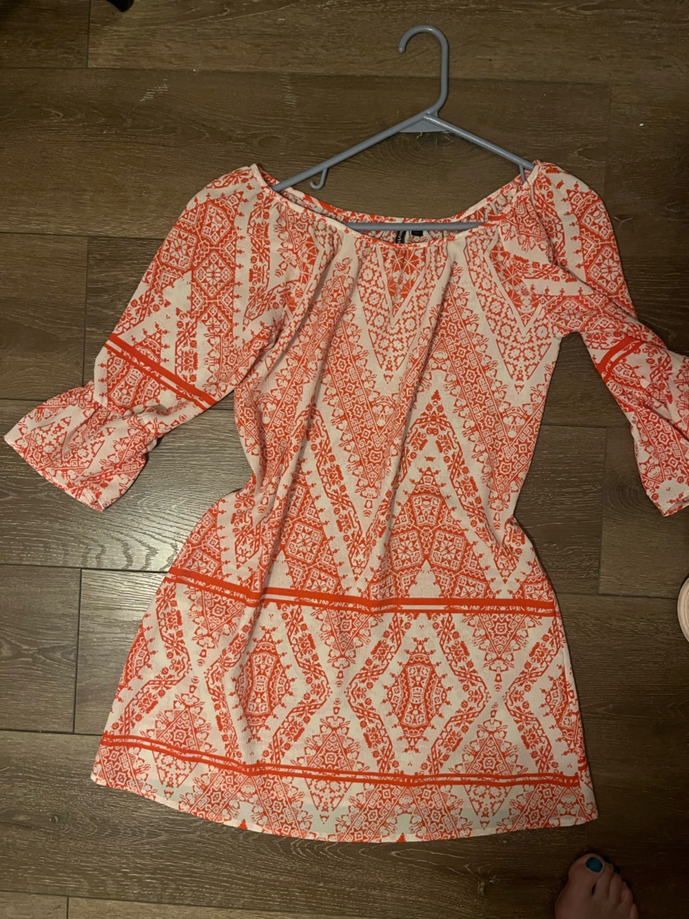 HeartSoul Orange and White Printed Tunic
